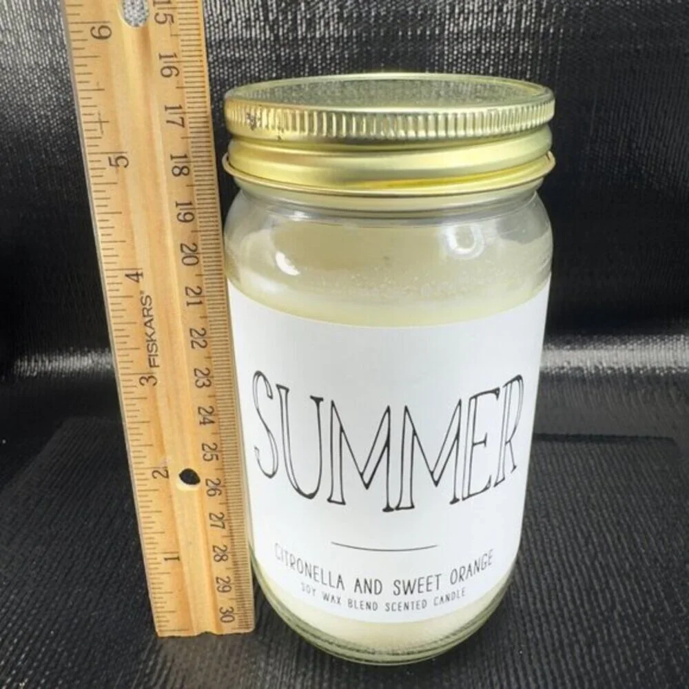 Leoben Company 11 Oz Summer Candle Citronella Sweet Orange Soy Wax Blend New‎